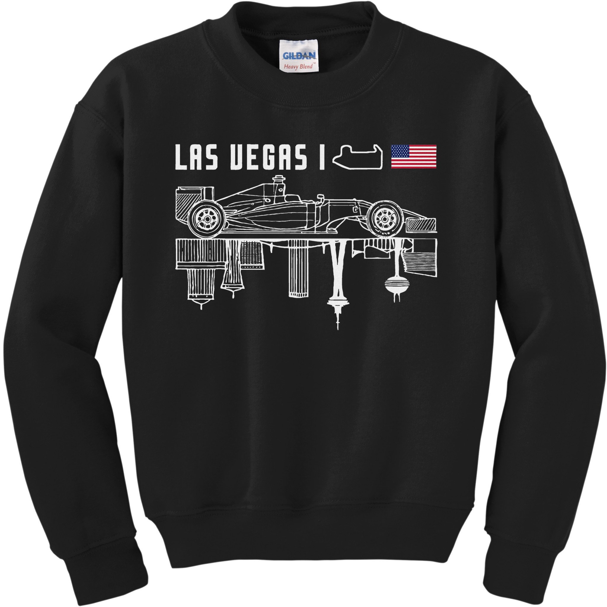 Las Vegas Circuit Us America Formula Racing Race Car Lovers Kids Sweatshirt