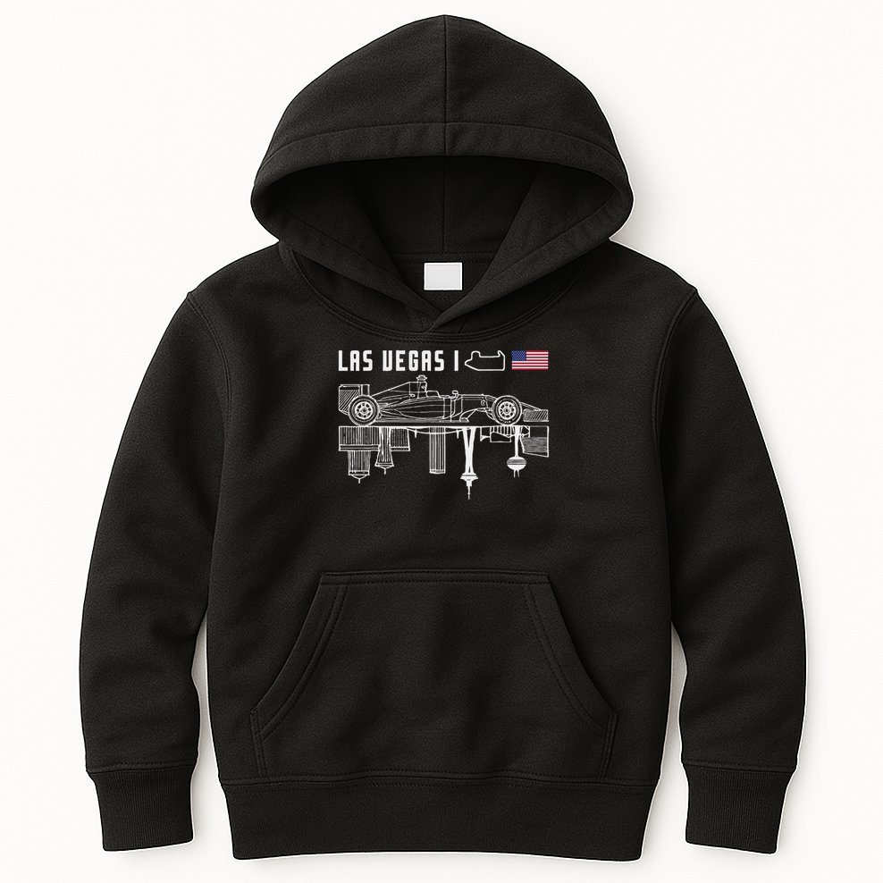 Las Vegas Circuit Us America Formula Racing Race Car Lovers Kids Hoodie