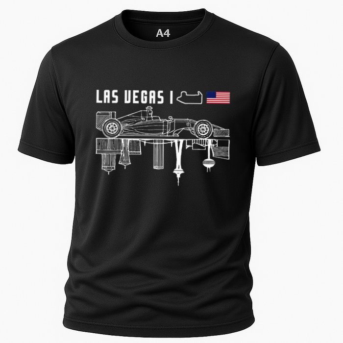 Las Vegas Circuit Us America Formula Racing Race Car Lovers Cooling Performance Crew T-Shirt