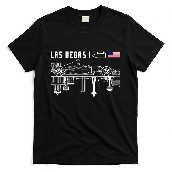 Las Vegas Circuit Us America Formula Racing Race Car Lovers T-Shirt