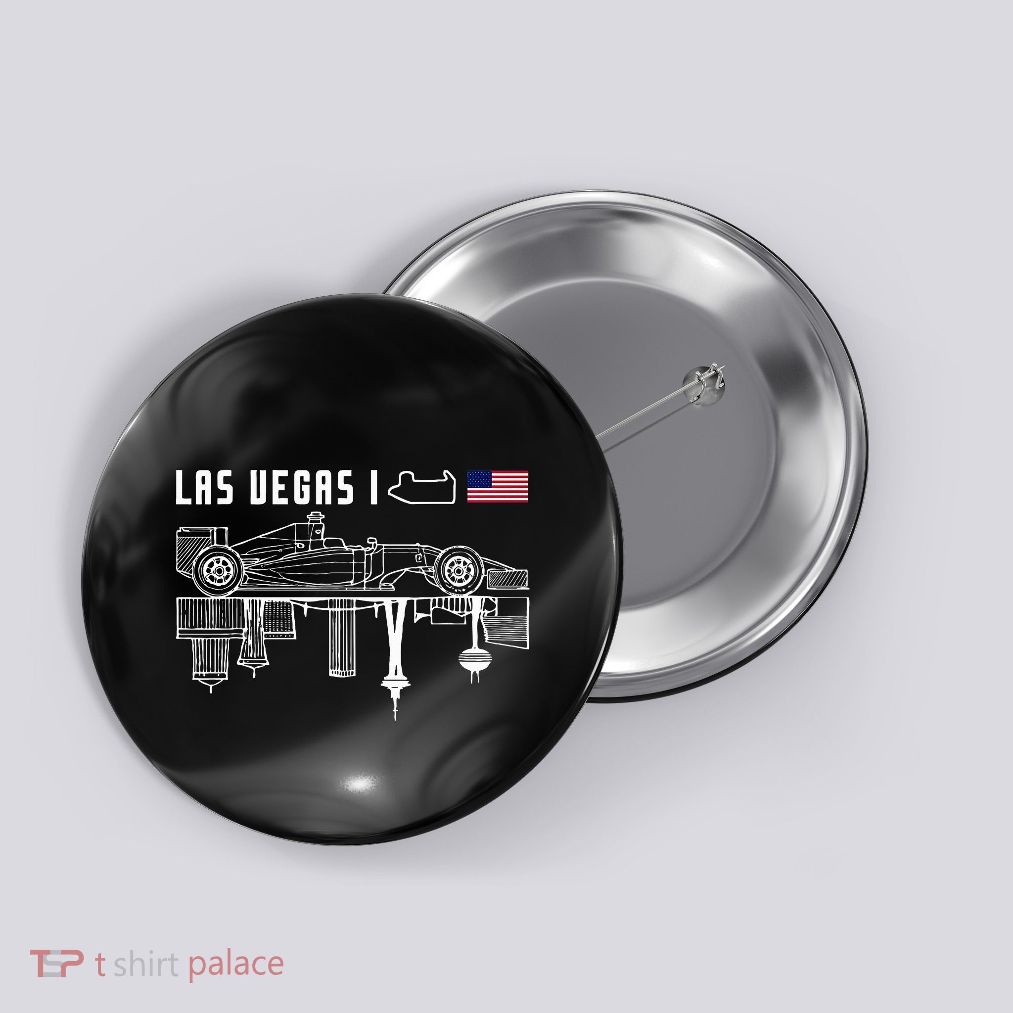 Las Vegas Circuit Us America Formula Racing Race Car Lovers Button