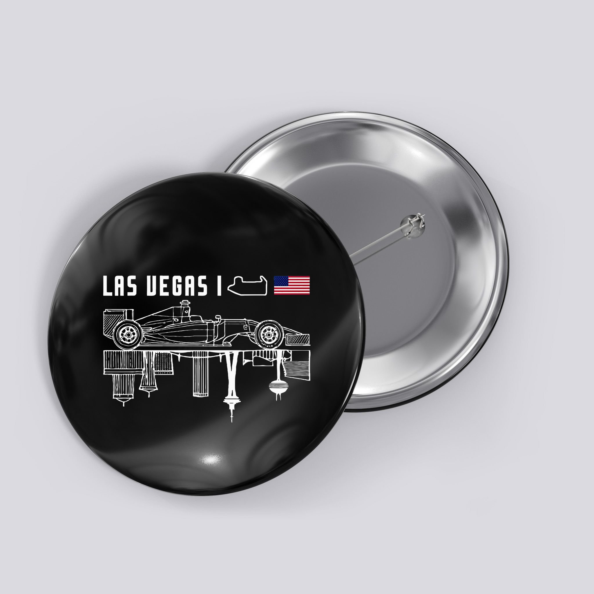 Las Vegas Circuit Us America Formula Racing Race Car Lovers Button