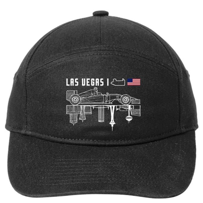 Las Vegas Circuit Us America Formula Racing Race Car Lovers 7-Panel Snapback Hat