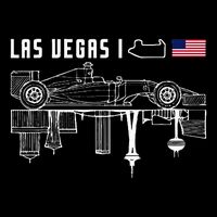 Las Vegas Circuit Us America Formula Racing Race Car Lovers 7-Panel Snapback Hat