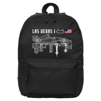 Las Vegas Circuit Us America Formula Racing Race Car Lovers 16 in Basic Backpack