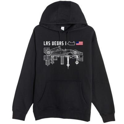 Las Vegas Circuit Us America Formula Racing Race Car Lovers Premium Pullover Hoodie