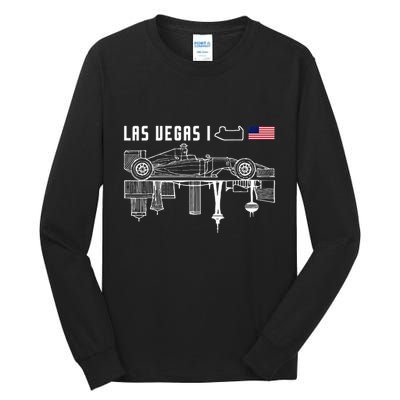 Las Vegas Circuit Us America Formula Racing Race Car Lovers Tall Long Sleeve T-Shirt