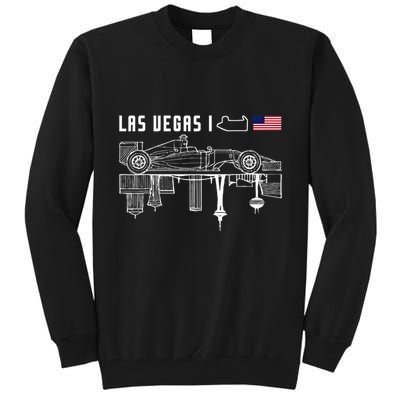 Las Vegas Circuit Us America Formula Racing Race Car Lovers Tall Sweatshirt