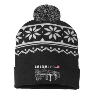 Las Vegas Circuit Us America Formula Racing Race Car Lovers USA-Made Snowflake Beanie