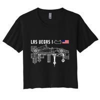 Las Vegas Circuit Us America Formula Racing Race Car Lovers Women's Crop Top Tee