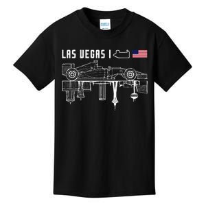 Las Vegas Circuit Us America Formula Racing Race Car Lovers Kids T-Shirt