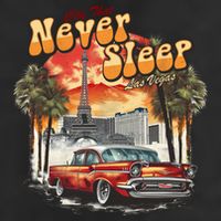 Las Vegas City That Never Sleeps 7 Panel Mesh Trucker Snapback Hat