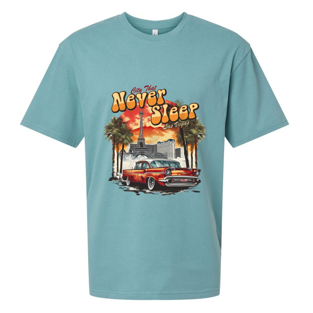 Las Vegas City That Never Sleeps Sueded Cloud Jersey T-Shirt