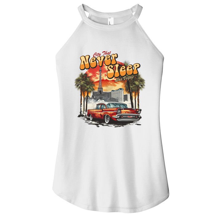 Las Vegas City That Never Sleeps Women's Perfect Tri Rocker Tank