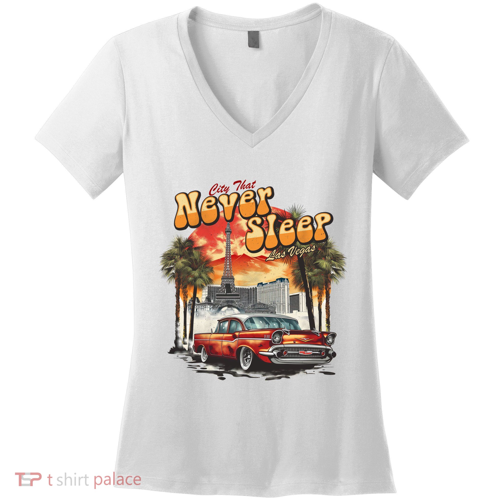 Las Vegas City That Never Sleeps Women's V-Neck T-Shirt