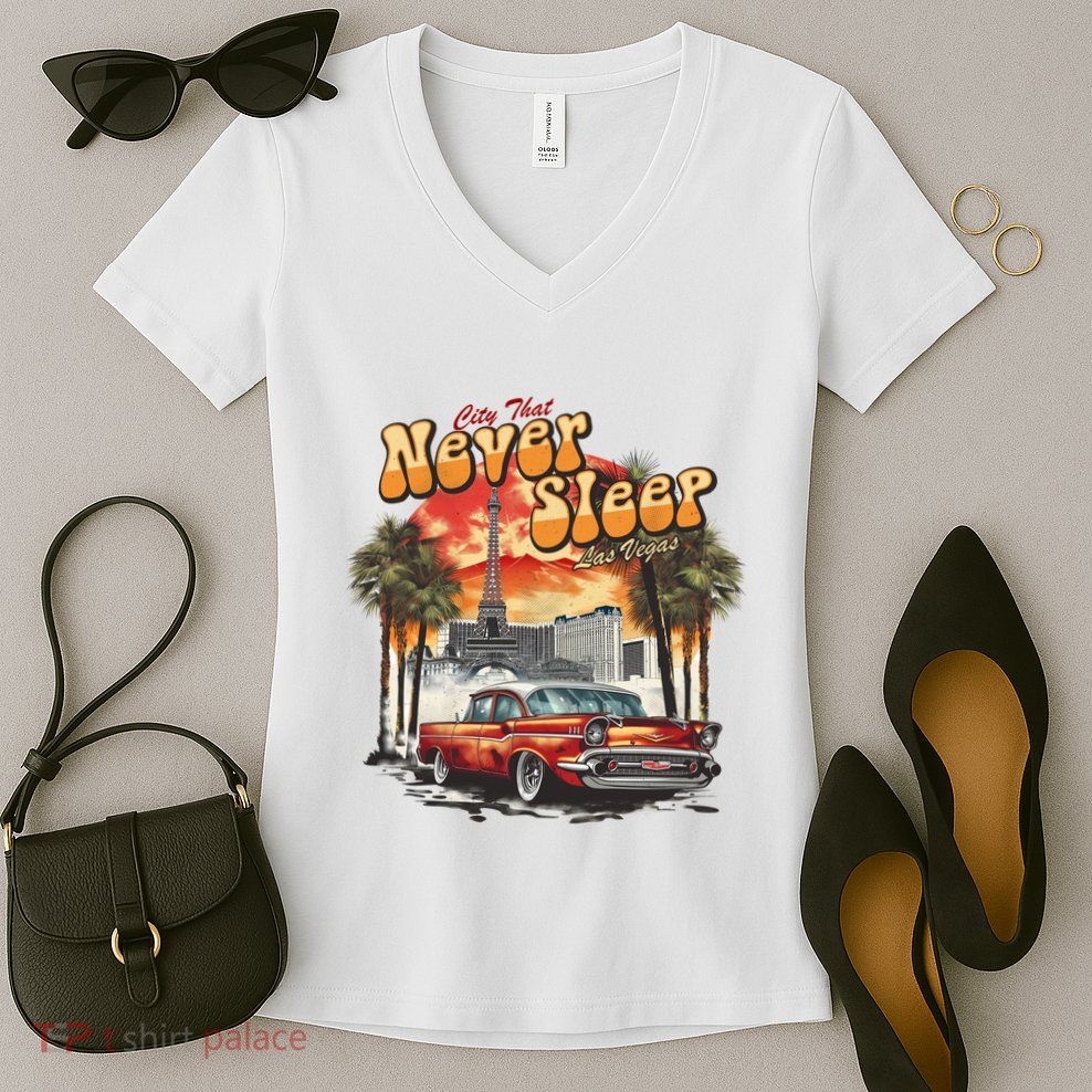 Las Vegas City That Never Sleeps Women's V-Neck T-Shirt