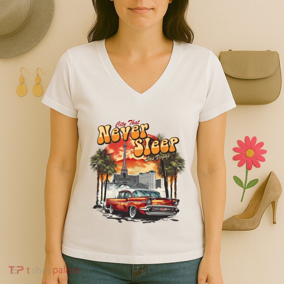 Las Vegas City That Never Sleeps Women's V-Neck T-Shirt