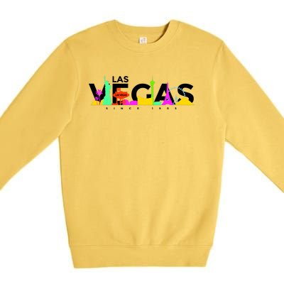 Las Vegas Colorful Skyline Premium Crewneck Sweatshirt