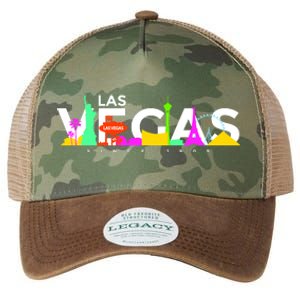 Las Vegas Colorful Skyline Legacy Tie Dye Trucker Hat