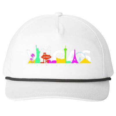 Las Vegas Colorful Skyline Snapback Five-Panel Rope Hat