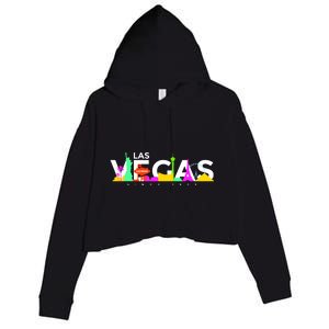 Las Vegas Colorful Skyline Crop Fleece Hoodie