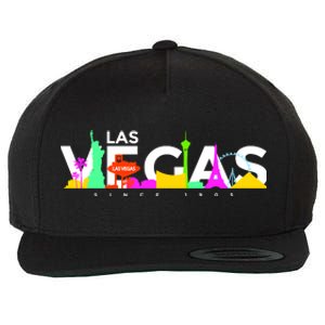 Las Vegas Colorful Skyline Wool Snapback Cap