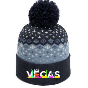 Las Vegas Colorful Skyline The Baniff Cuffed Pom Beanie