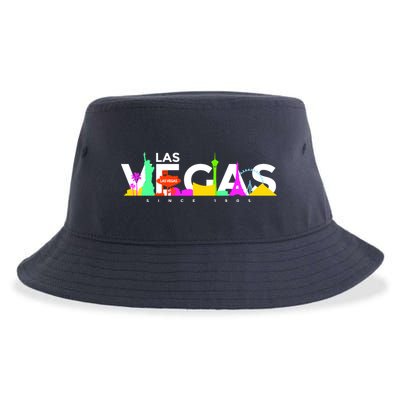 Las Vegas Colorful Skyline Sustainable Bucket Hat