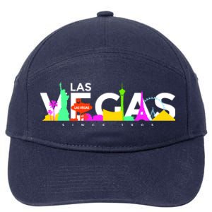 Las Vegas Colorful Skyline 7-Panel Snapback Hat