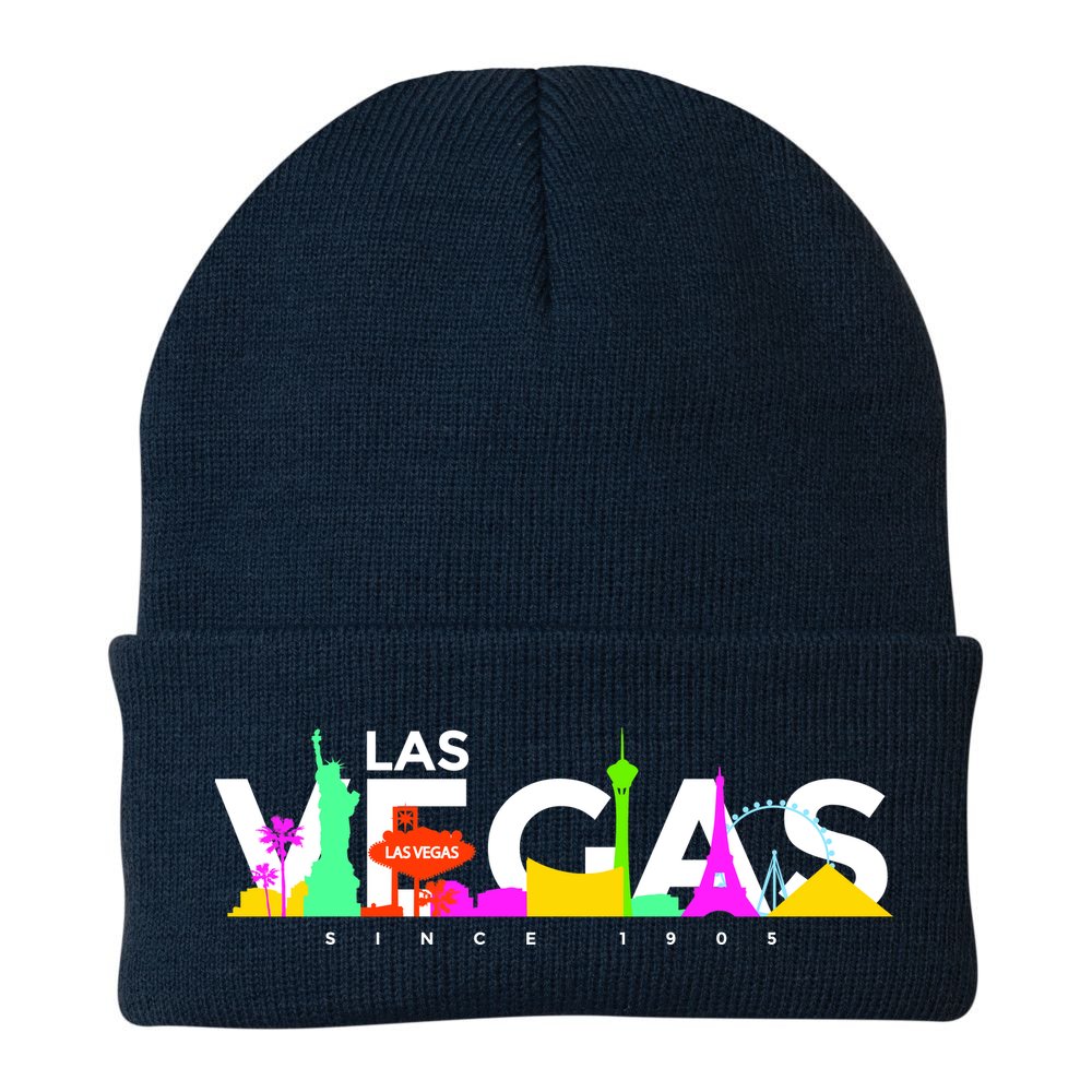 Las Vegas Colorful Skyline Beanie