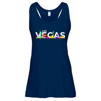 Las Vegas Colorful Skyline Ladies Essential Flowy Tank