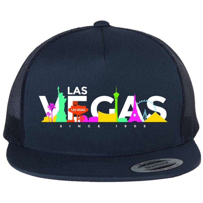 Las Vegas Colorful Skyline Flatbill Hat