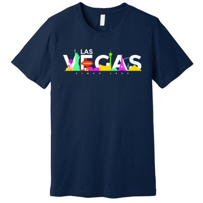 Las Vegas Colorful Skyline Premium T-Shirt