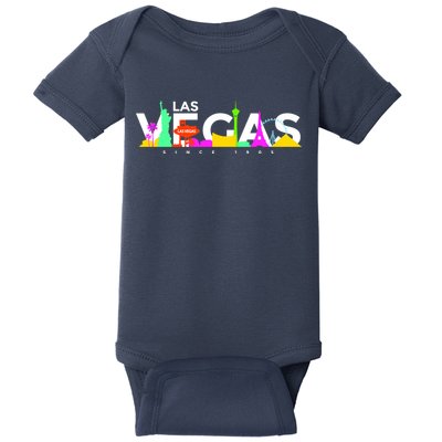 Las Vegas Colorful Skyline Baby Bodysuit