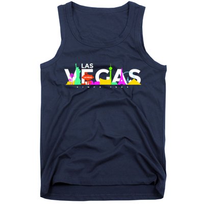 Las Vegas Colorful Skyline Tank Top