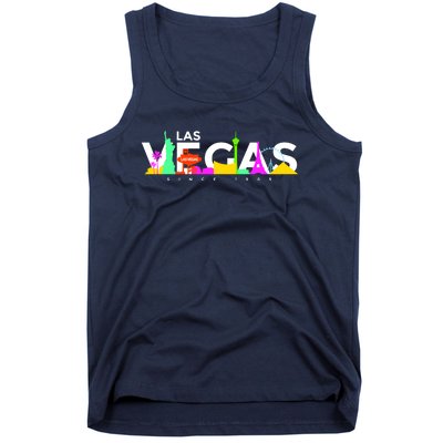 Las Vegas Colorful Skyline Tank Top