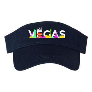 Las Vegas Colorful Skyline Valucap Bio-Washed Visor