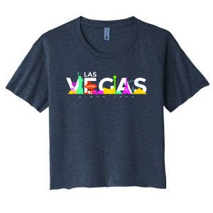 Las Vegas Colorful Skyline Women's Crop Top Tee