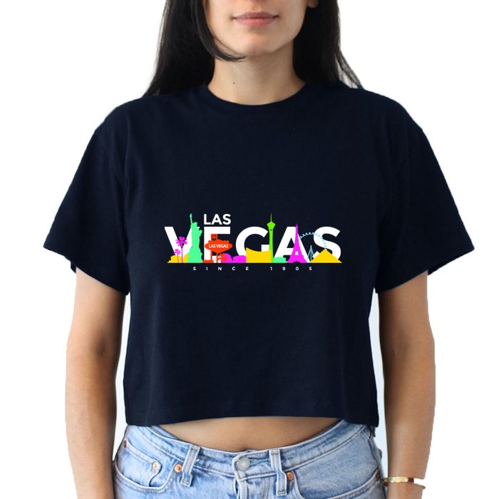 Las Vegas Colorful Skyline Crop Top