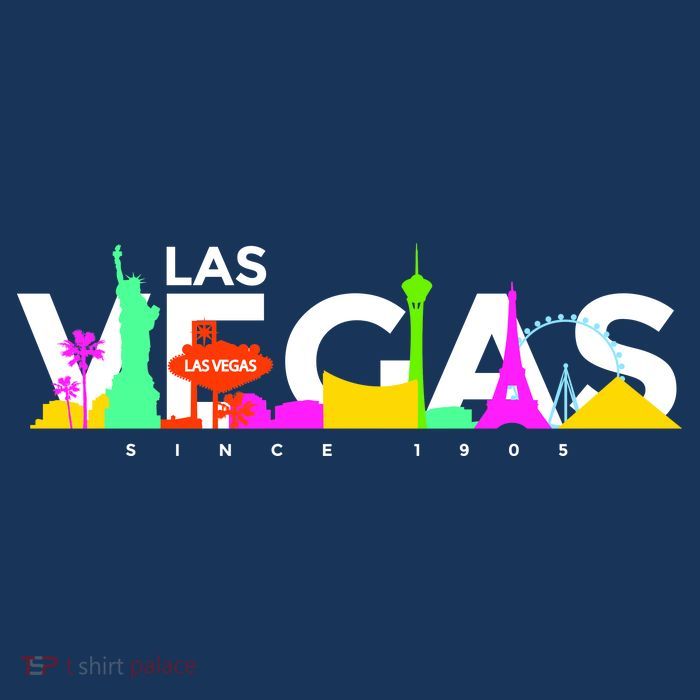 Las Vegas Colorful Skyline Womens T-Shirt
