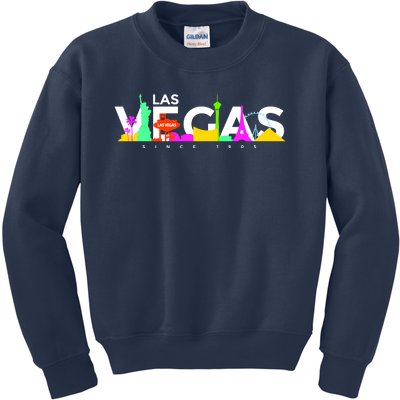 Las Vegas Colorful Skyline Kids Sweatshirt