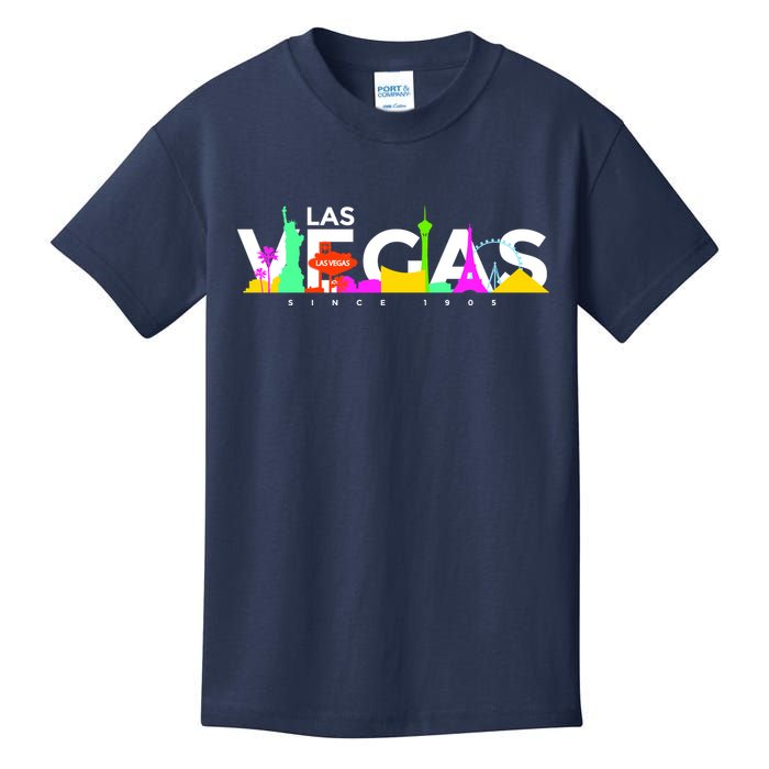 Las Vegas Colorful Skyline Kids T-Shirt