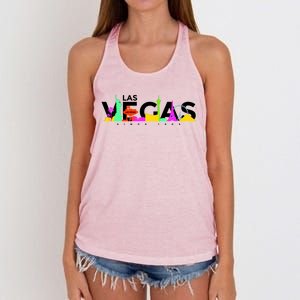 Las Vegas Colorful Skyline Women's Knotted Racerback Tank