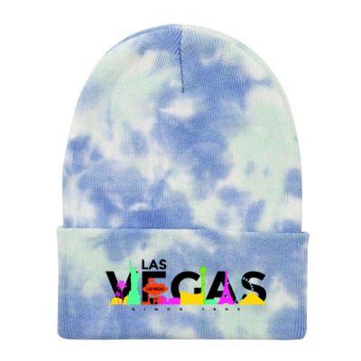 Las Vegas Colorful Skyline Tie Dye 12in Knit Beanie