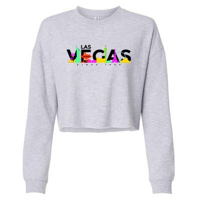 Las Vegas Colorful Skyline Cropped Pullover Crew