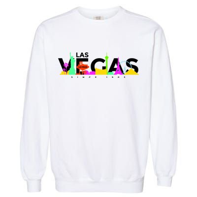 Las Vegas Colorful Skyline Garment-Dyed Sweatshirt
