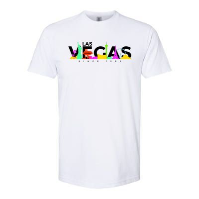 Las Vegas Colorful Skyline Softstyle CVC T-Shirt