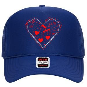 Love Valentine's Day Flute Funny Gift High Crown Mesh Back Trucker Hat