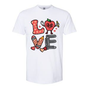 Love Valentines Day Apple Retro School Prek Teacher Softstyle CVC T-Shirt