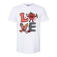 Love Valentines Day Apple Retro School Prek Teacher Softstyle CVC T-Shirt